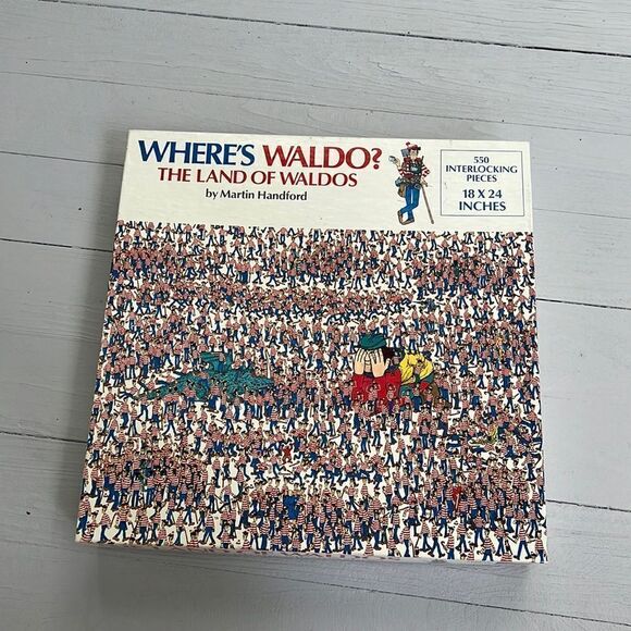 Where's Waldo 1990 The Land of Waldo 550 Interlocking Puzzle 18" x 24" NEW - Picture 1 of 5